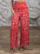 Highwaist Viscose Multi Pants/Red3