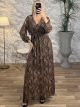 Maxi Muslin Print Dress/Leo-Multi