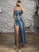 Woven Starfish Skirt Set-6119/Blue