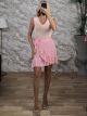 Floral Mini Skirt-20573/Pink