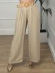 Viscose Straw Belt Pants/Beige