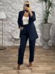 Belt Bow Suit/Navy Blue