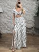 Polka Dot BowTop Set-53853/White