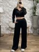 Velvet Cropped Set-3670/Black