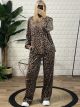 Velvet Leopard Ve Set-Plus Size/Beige