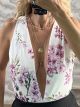 Crep Ve Floral Bodysuit/White