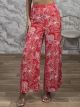 Highwaist Viscose Multi Pants/Red1