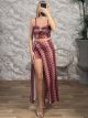 Woven Starfish Skirt Set-6119/Burgundy