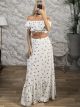 Fruits Crop Top & Maxi Skirt Set-3161/Cherries