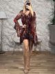TwoPieces C-Through Ruffles Mini Dress/Ecai