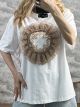 Lace Circle T-Shirt/Camel