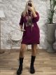 Cord Teddy Hood Dress/Magenta