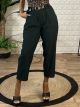 HighWaist Belt Pants-3083/Green