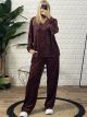 Velvet Leopard Ve Set-Plus Size/Burgundy