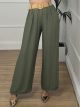 Viscose Straw Belt Pants/Khaki