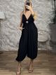Viscose Balloon Jumpsuit-9059/Black