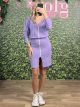 Casual Mini Zip Dress/Purple