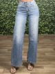 Wide ChainBelt Pants-2739/Blue