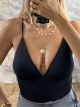 V Bust Cups Bodysuit/Black
