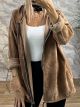 Soft Cord Hood Cardigan/Camel