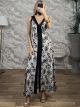 GLOW Elastic Ve Maxi Dress/Printed