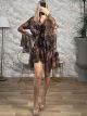 TwoPieces C-Through Ruffles Mini Dress/Floral Chocolat