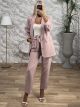 Belt Bow Suit/Dusty Pink