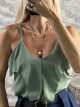 Back&Front Ruffled Top-80231/Khaki