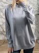 Knitted SemiTurtle Top-Plus Size/Grey