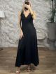 GLOW Elastic Ve Maxi Dress/Black