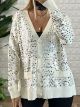 Viscose Sequins Long Cardigan-8215/Vanilla