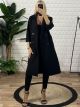 Cross Buttons Coat-25994/Black