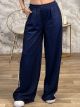 Side Double Stripes Leo Pants/Navy Blue