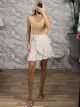 Floral Mini Skirt-20573/Beige