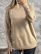 Knitted SemiTurtle Top-Plus Size/Beige