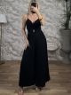 Half Pleaded Jumpsuit/Black