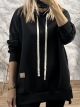 Soft Viscose Hood Sweatshirt-16032/Black