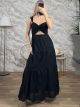 Kippur Bow Cotton Maxi Dress/Black
