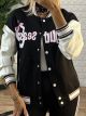 College Jacket Leather Sleeves/Black