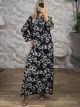 Circles Satin Tunic Maxi Dress/Black