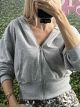 Crop Zipped Sweatshirt/Grey