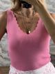 Knitted Classic ZicZac Top/Bubble Pink