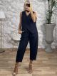 Vest Stripped Aladdin Set/Navy Blue