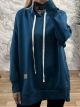 Soft Viscose Hood Sweatshirt-16032/Petrol