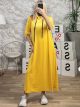 Velvet Oversized Hooded Dress-3283/Yellow