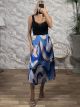 Highwaist Satin Midi Skirt/Ciel
