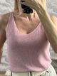 Lurex Sleeveless Knitted Top/Pink