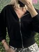 Crop Zipped Sweatshirt/Black
