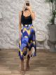 Highwaist Satin Midi Skirt/Purple