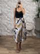 Highwaist Satin Midi Skirt/Grey